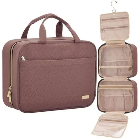New Large Hanging Travel Toiletry Bag, Rosewood-Pink - Picture 1 of 7